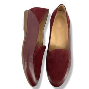 Dansko Lace Slip On Leather Suede Loafer Shoes Womens Size 41 10.5 11 Wine
